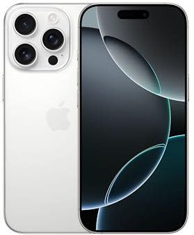 Apple iPhone 16 Pro de 128 GB: Smartphone 5G con Control de Cámara, grabación en 4K a 120 f/s con Dolby Vision y un Gran Salto en autonomía. Compatible con los AirPods; Titanio Blanco
