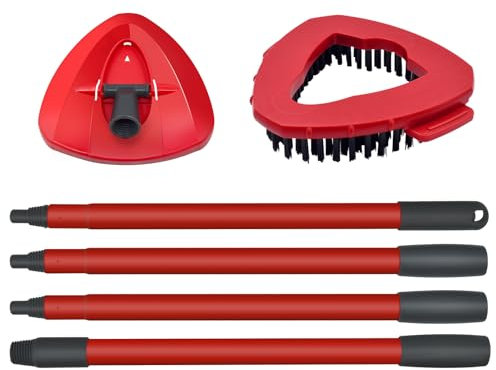 GFRED Set di 3 mocio compatibile con Vileda Spin Turbo Easy Wring Mop, 1 mocio di ricambio, 1 pezzo, 1 pezzo, 1 manico di ricambio per la pulizia dei pavimenti del bagno