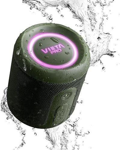 Vieta Pro Altavoz Bluetooth 5.3 Potente 25W, Resistente al Agua, 13H Batería, Micrófono, Aux-In, USB Tipo C, TWS, Compatible con Alexa | Altavoz Portátil Easy 4.Verde
