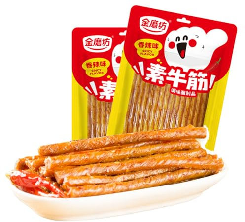 McKona Latiao - Snacks Chinois Épicés Épicé Chaud Snack En Rouleau De Tofu Épicé Délicieuses Collations Épicées Bandes Chaudes Classiques Pour Le Bureau Snack (100 G × 2 Pièces) (Épicé Saveur)