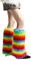 MZRAN Leg Warmers for Women Girls, Multicolour, Rainbow, A15, Casual, Sports, Halloween, Knee High, Retro, Vibrant, Plush, Regular, Colorful Furry, Hiking, Skiing