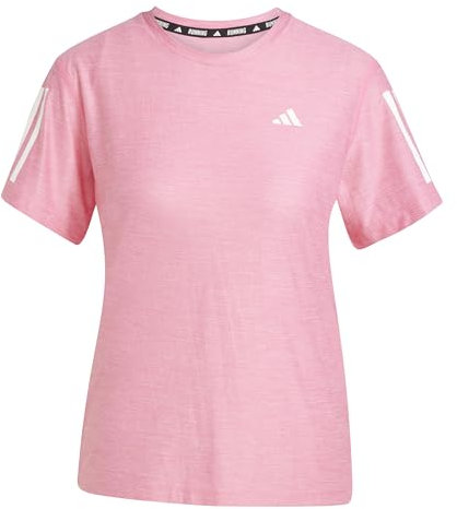 adidas Women's Own The Run Base Tee, Lucid Pink/White, L