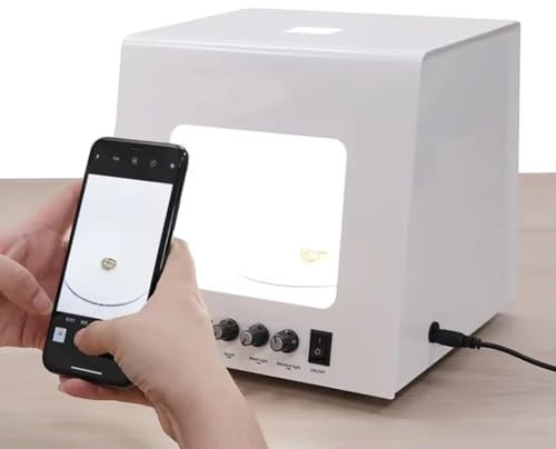Mini Estudio Fotográfico, Con Plato Giratorio Eléctrico De 360°, 4 Luces LED Integradas, Temperatura De Color De 3000-5500k, Rotación Bidireccional, Adecuado Para Exposiciones De Joyería,TB300