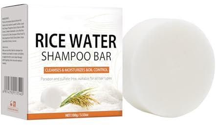 Rice Shampoo Bar,100g Natural Organic Shampoo Soap Bar,Anti Hair Frizzing,Deeply Nourishing,Solid Rice Hair Soap for Women & Men,Anti Dandruff & Anti Itching