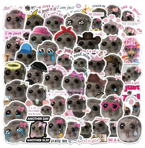 Hamster meme Aufkleber, 112 Stück Lustige Hamster Aufkleber, Wasserdicht Niedliche Cartoon Tier Aufkleber, Sticker memes, Vinyl Aufkleber, für Auto Laptop Telefon Gitarre Skateboard Motorrad Fahrrad