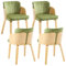 chairus Chaises de Salle à Manger Lot de 4 Chaise de Cuisine avec Pied Bois Chaise en Velours pour Salle à Manger/Restaurant/Salon, Vert-4