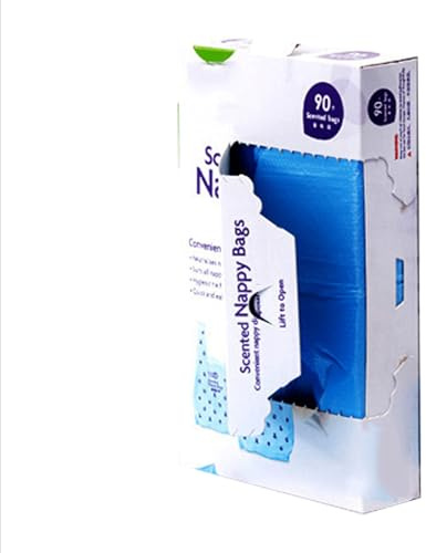 Mnozreo Duftende Windelbeutel,Einweg-Windelbeutel mit Krawattengriff,Windeleimer Nachfüllfolie,Anti Odor Nachfüllfolien Windeleimer,Geruchsdicht Litter Locker Nachfüllbeutel,30X37CM,90PC