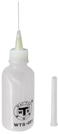 Needle Tip Bottle - 50ml Clear Syringe Bottle with Nozzle, Reusable Solvent Applicator | Portable Leakproof Dropper Bottles for Soldering Liquids,