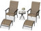 KOMFOTTEU 5 Pièces Ensemble de Salon de Jardin pour 2 Personnes, Mobilier d’Extérieur, 2 Fauteuils, 2 Repose-Pieds et 1 Table Basse, Set de Meubles de Jardin, pour Cour, Patio, Balcon, Terrasse