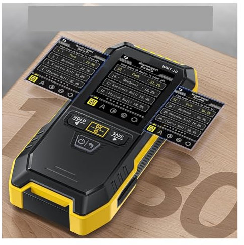 Igrometro Misuratore di umidità del legno induttivo Misuratore di umidità del legno senza contatto Rilevatore di umidità del muro del legno,Test rapidi