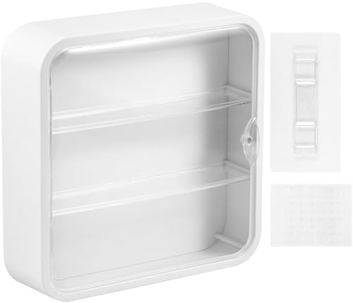 BOBASH Wandvitrine Hängend mit Magnettür Sammlervitrine Vitrine für Figuren 30x30x8cm Staubdicht Wandvitrine für Automodelle Anime Figuren Mikromodelle(Weiß)