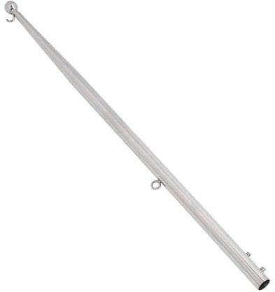 Saluaqui Premium 316 Edelstahl-Bootsfahne 610 Mm-Stall-Schienenhalterungs-Flagstaff für Marineyachten, Wohnmobile-Hochgeschwindigkeitsfest 20 Mm Kleiner Kugelkopf (Kleiner Ballkopf 20mm / 0,8 Zoll)