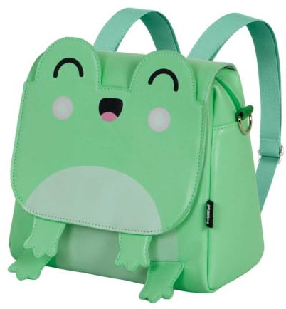 Oh My Pop! Froggy-Kawaii Wandelbare Tasche-Rucksack, Türkis, 24 x 22 cm