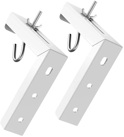 Projector Screen Wall Mount Bracket Adjustable L Shaped Steel | White Finish, , Simple Appearance Style, Smooth Finish, Suspend and Hold Projector Screen