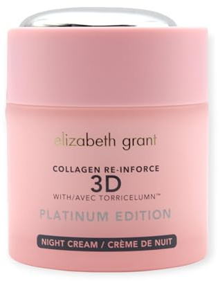 Elizabeth Grant Collagen Re-Inforce 3D Night Cream Platinum Edition 100 ml I Nachtcreme mit Kollagen, Peptiden & Hyaluron – Reichhaltige Gesichtspflege