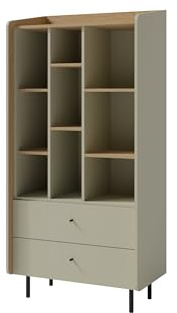 Marmex Meble Alessio 06E Offenes Bücherregal Standregal mit 2 Schubladen, 80x170cm, Weiß