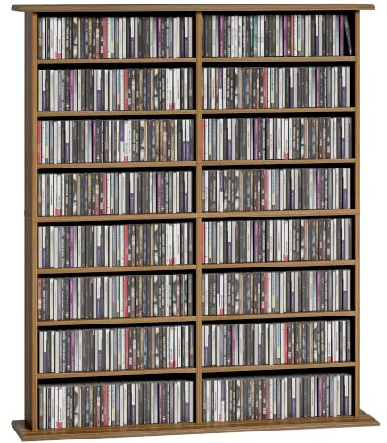 HOMCOM Rangements pour CD et DVD 106,5x24x126,3cm Noyer