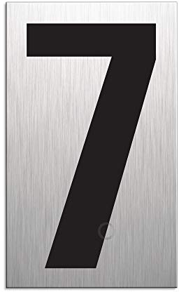Zahl 7 Nummer beliebig kominierbar Aluminium selbstklebend 100x60 mm