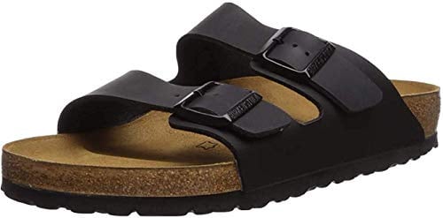 Birkenstock Classic ARIZONA Unisex-Erwachsene Pantoletten, Black Oiled Leather, 45 EU