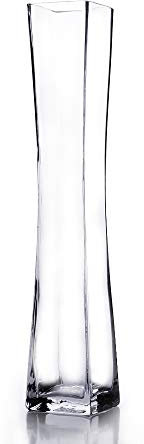 WGV Vase en Verre carré Convexe Haut 43,2 cm Transparent
