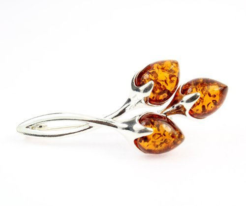 SilverAmber Damen-Brosche 925 Silber mit Bernstein - GL803
