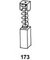Balais de Charbon Asein 1818 pour Metabo Inconnu 0882, Metabo Rabot HO0882, Metabo Rabot HO0882 (600882420), Metabo Rabot HO0882 (600882421), Metabo Rabot HO0882 (600882422) - 6,4x6,4x16mm - 0,25x0,25