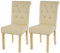 Mendler 2er-Set Esszimmerstuhl Chesterfield II, Stuhl Küchenstuhl, Nieten - Kunstleder, Creme, helle Beine