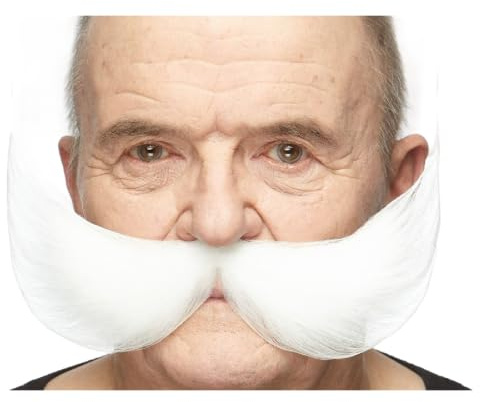 Mustaches Selbstklebender Grandpa's Gefälschter Schnurrbart, Neuheit, Falsche Gesichtsbehaarung, Kostümzubehör für Erwachsene