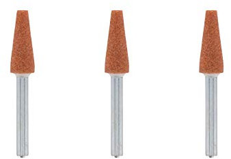 Dremel 953 Korund-Schleifspitze - Zubehörsatz für Multifunktionswerkzeug mit 3 Schleifspitzen 6,4mm zum Schärfen, Glätten und Schleifen von Metall, Gussteile, Schweißverbindungen, Nieten und Rost