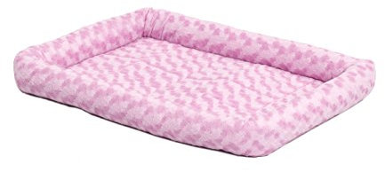 MidWest Homes for Pets 40218-PK Lit à traversin pour chien 45,72 cm de long - Lit pour chien ou chat avec traversin confortable ; idéal pour les races de chiens miniatures ; rose