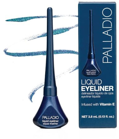 Palladio Liquid Eyeliner, Highly Pigmented and Waterproof, For Intense Eye Definition, Smear-proof Eyeliner Liquid, Includes Easy Grip Wand and Felt Tip Applicator, Aquamarine