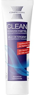 COMPRESSANA Clean - Fein-Waschmittel für Stütz- und Kompressionsstrümpfe, Bandagen, hochwertige Textilien - besonders sanft zu Haut und Gestrick - 250 ml Konzentrat