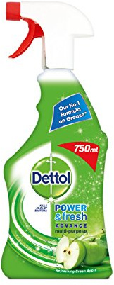 Dettol Power and Fresh Spray, Green Apple, 750 ml, Pack of 3