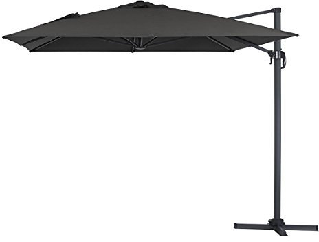 Habitat et Jardin Ombrellone decentrato in Alluminio Sun 4 - Rettangolare - 3 x 4 m - Nero