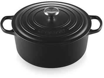 Le Creuset Signature Enamelled Cast Iron Round Casserole Dish With Lid, 28 cm, 6.7 Litres, Matte Black, 21177280002430
