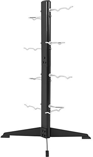 GORILLA SPORTS® Cable Attachment Handle Rack - with 8 Stand for 16 Bars, 65x59x124 cm, Max. Load 100kg, Black - Storage for Biceps Triceps Rope, LAT Pull Down Bar, Cable Machine Pulley System, Gym