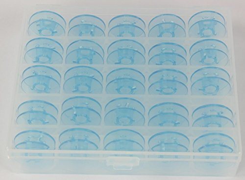 Gritzner 25x Spulen für Nähmaschinen mit Doppelumlaufgreifer in praktischer Box, Spulenbox. Passend für Nähmaschinen mit Doppelumlaufgreifer von PFAFF (Tipmatic/Tiptronic/Select) (Tipmatic)