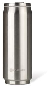 LES ARTISTES Paris A-1861, Canette Isotherme, Thermos 500 ML, Gourde Isotherme sans BPA, Réutilisable, Bec verseur Rabattable avec Paille, Acier Inoxydable, Design Stainless Steel