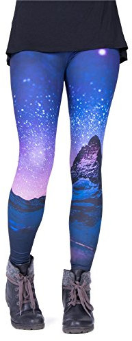 cosey - Bedruckte Bunte Leggins (Einheitsgröße) Verschiedene Leggings Designs, Space Landscape, Einheitsgröße
