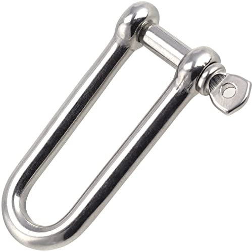 OPIOL QUALITY® Schäkel Lang Form Ø 4 mm aus Edelstahl A4 V4A (10 Stück) Rundschäkel Verbinder Drehschäkel D-Schäkel Augenbolzen Drahtseil Seil Boot Säurebeständig Lange