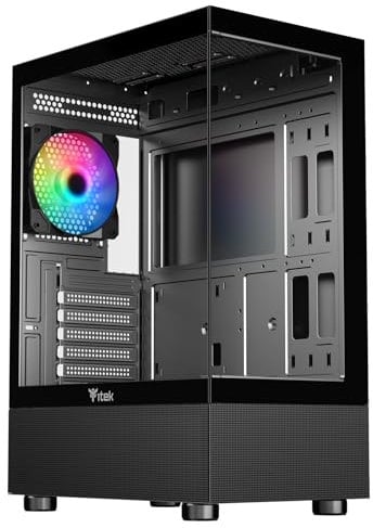 Itek Case SHOWBUI 33B - Gaming Tower ATX- 12cm ARGB fan - USB3 - Side & Front Panel Temp Glass