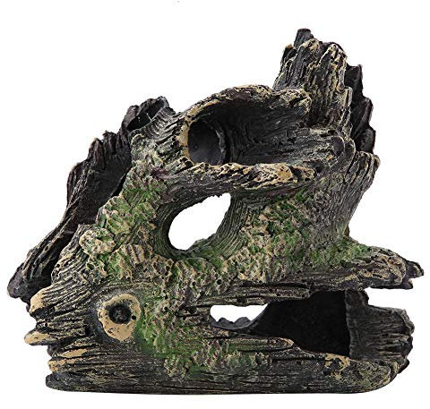 Pssopp Aquarium Dekor Aquarium Treibholz Dekorationen Sinkende Aquarium Kunstharz hohlen Baumstamm Ornament Fisch Pflanze Habitat Decor Aquarium Harz Baum Landschaft Dekor für Aquarium(ST-004C)