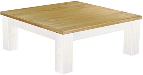 B.R.A.S.I.L.-Möbel Brasilmöbel Couchtisch Rio Classico 100x100 cm Brasil Weiß Wohnzimmertisch Holz Tisch Pinie Massivholz Stubentisch Beistelltisch Echtholz Größe und Farbe wählbar