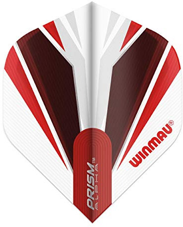 WINMAU Prism Alpha White & Red Extra Dicke Dart Flights - 1 Sätze pro Packung (3 Flights insgesamt)
