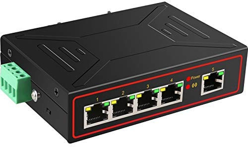 MEO 5 Port RJ45 Industrial Fast Ethernet Switch Megabit 10/100Mbps Full Duplex/Half Duplex LAN Switch
