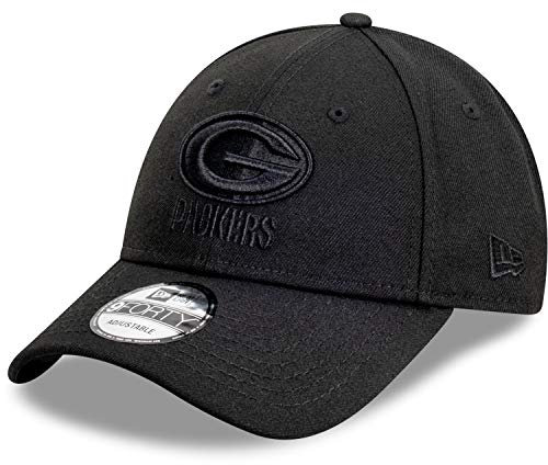 New Era 9Forty Snapback Cap - Full Black Green Bay Packers