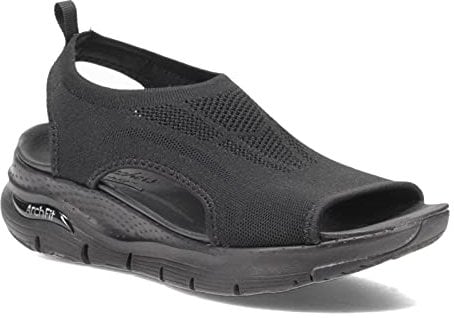 Skechers Arch Fit City Catch Femmes Sandales, Black Knit, 36 EU