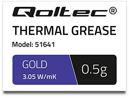 Qoltec Pasta Termica 3,05 W/m-K 0,5 g Oro, 12 μm, 2,48 g/cm³, siringa, 51641