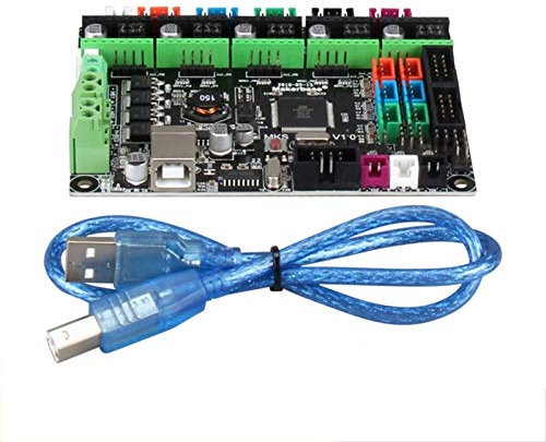Farleshop 1Set kompatibles Trigorilla-Integration Mainboard und RAMPS1.4 4LAYERS PCB Controller Board Motherboard 3D-Drucker-Zubehör (Farbe : Schwarz)