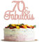 Gyufise 3Pcs 70 & Fabulous Birthday Cake Toppers Rose Gold Glitter 70 Fabulous Cake Decorations for 70th Birthday 70th Anniversary Party Decorations Supplies